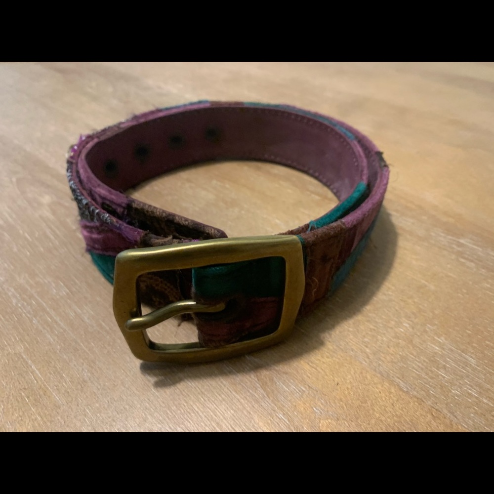 WOMEN’S LUCKY BRAND PATCHWORK LEATHER BELT SMALL